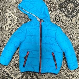 Carter's Bright Blue Puffer Jacket with Red Accents